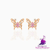 Hollow Out Butterfly Studs