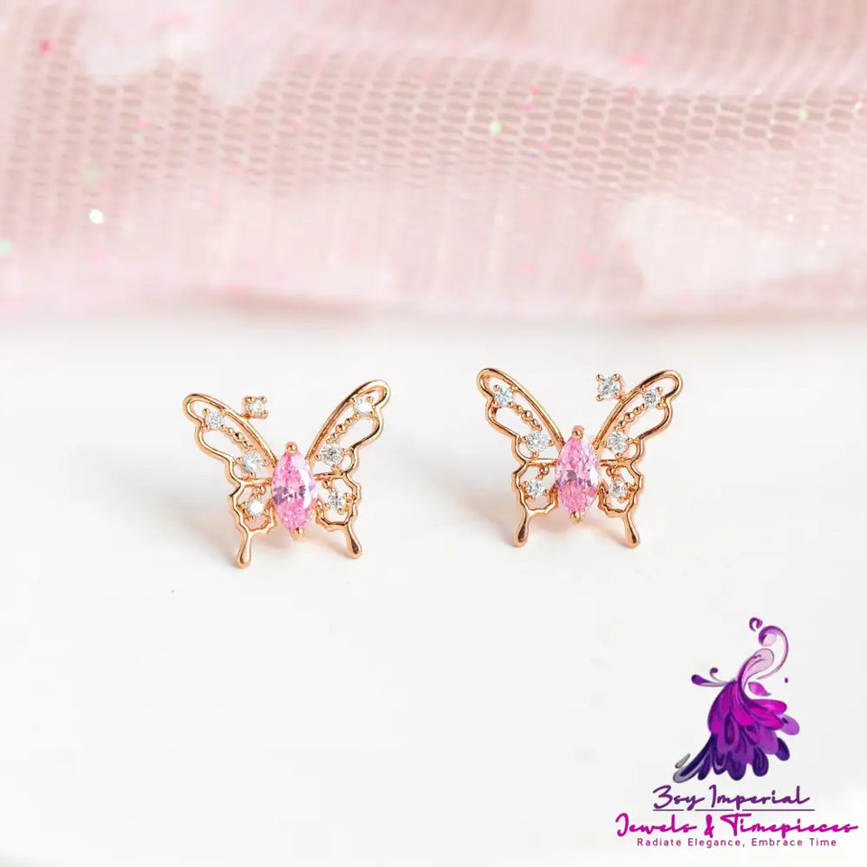 Hollow Out Butterfly Studs