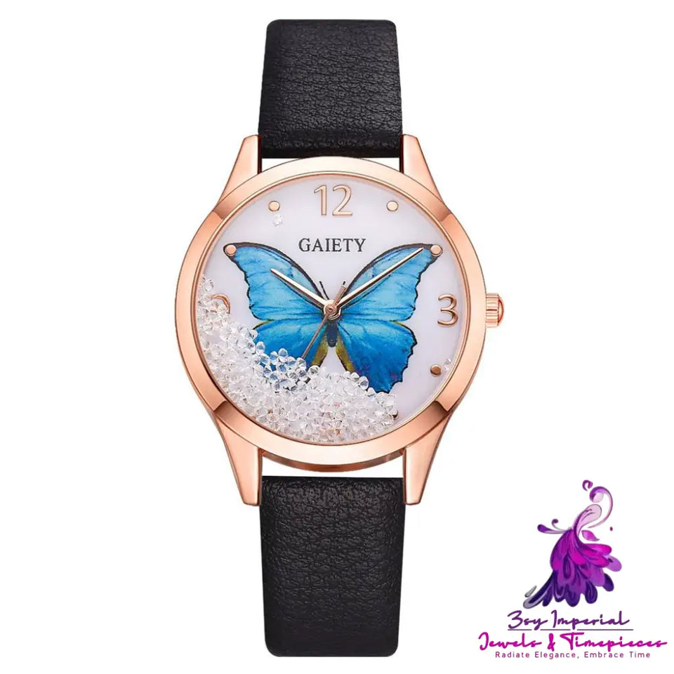 Gaiety Rhinestone Butterfly Women’s Watch