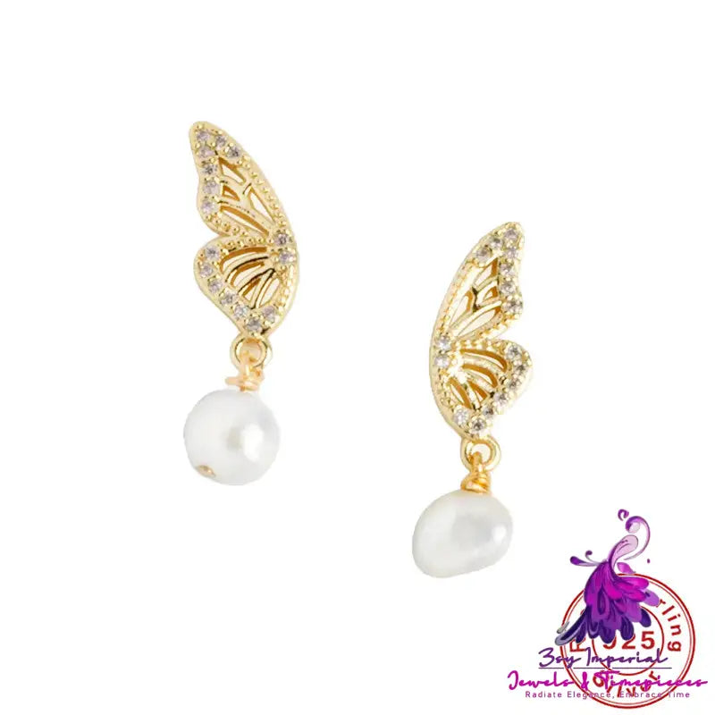 Pearl Butterfly Wings Earrings