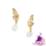 Pearl Butterfly Wings Earrings