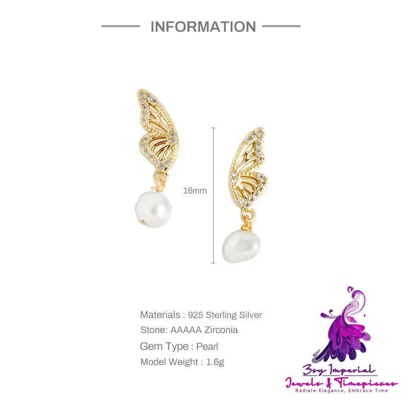 Pearl Butterfly Wings Earrings