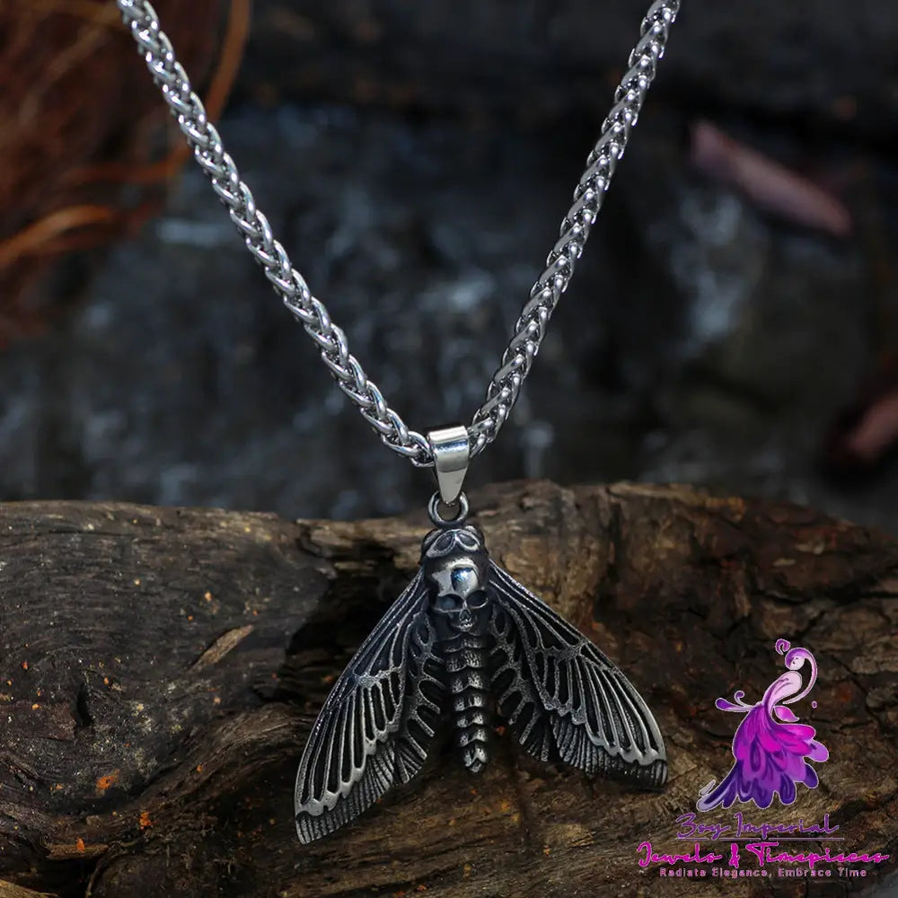 Skull Butterfly Wings Retro Necklace