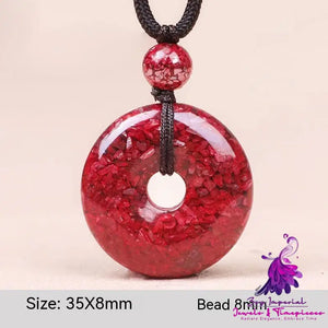 Cinnabar Charm Rough Stone Necklace