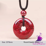 Cinnabar Charm Rough Stone Necklace