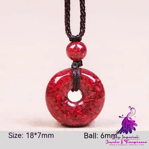 Cinnabar Charm Rough Stone Necklace