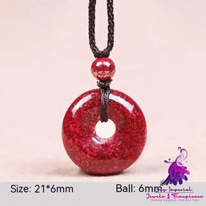 Cinnabar Charm Rough Stone Necklace