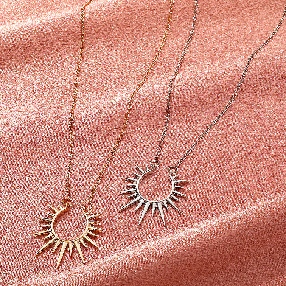 Retro Sunflower Clavicle Chain Necklace