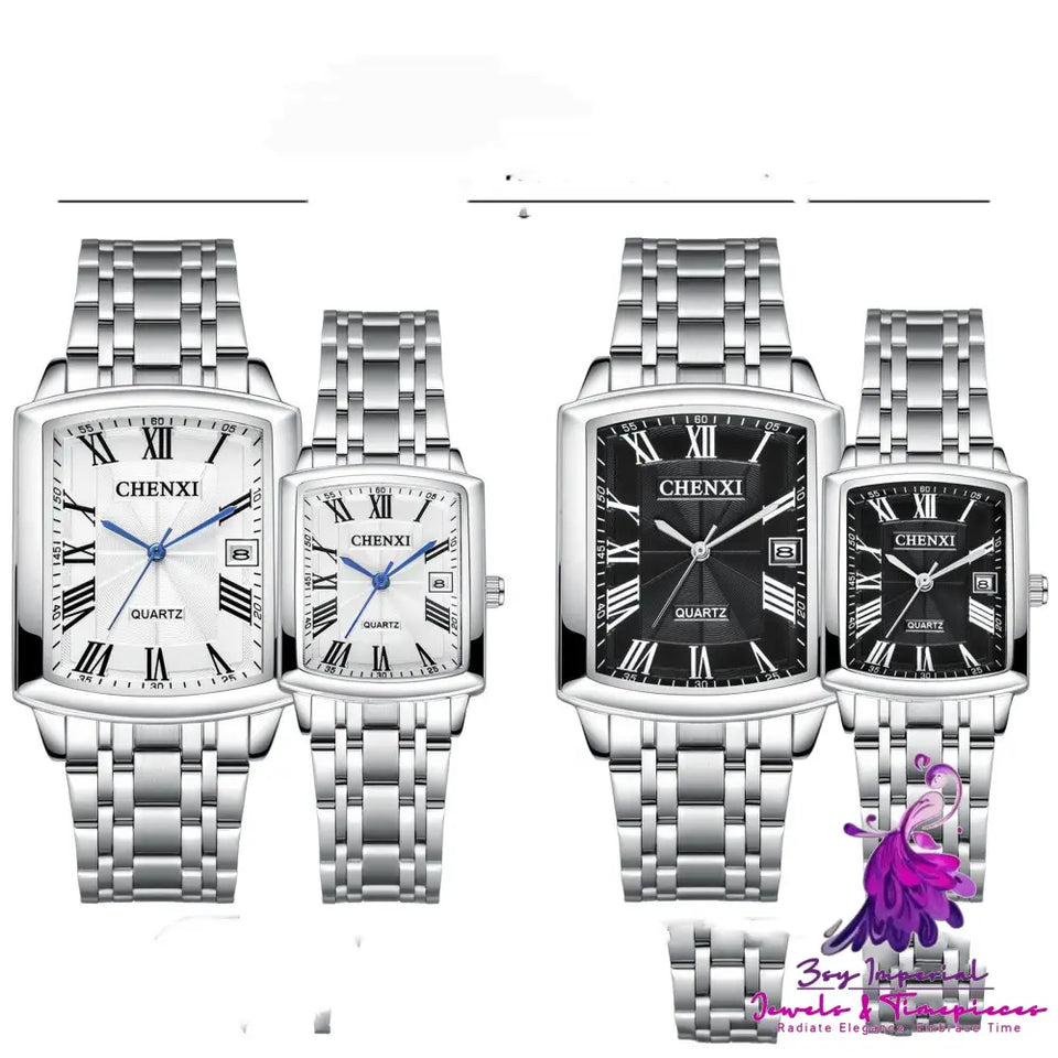 Casual Calendar Couple Quartz Watch