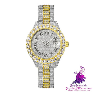 Diamond Inlaid Waterproof Quartz Watch