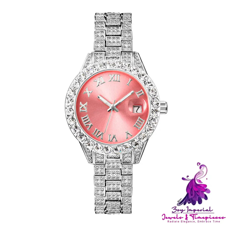 Diamond Inlaid Waterproof Quartz Watch