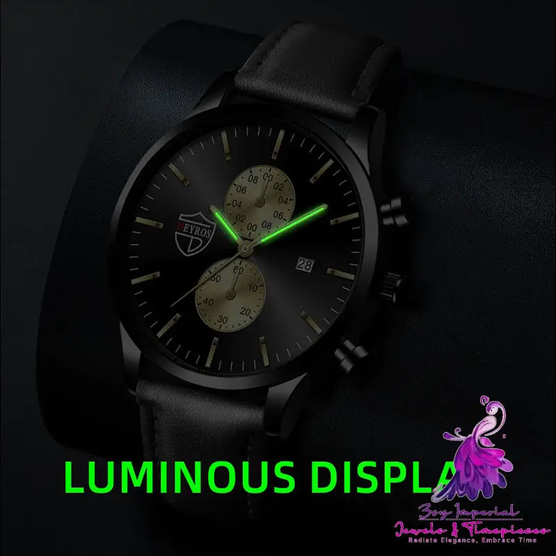 Leather Calendar Luminous Men’s Quartz Watch