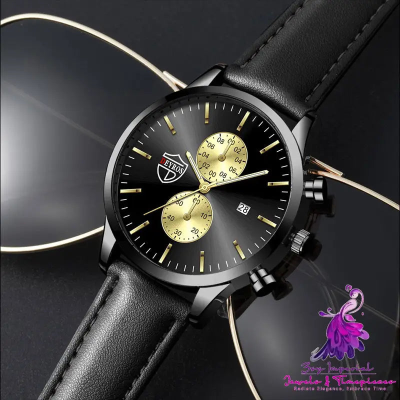 Leather Calendar Luminous Men’s Quartz Watch