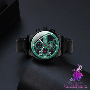 Luminous Quartz Leather Strap Men’s Calendar Watch