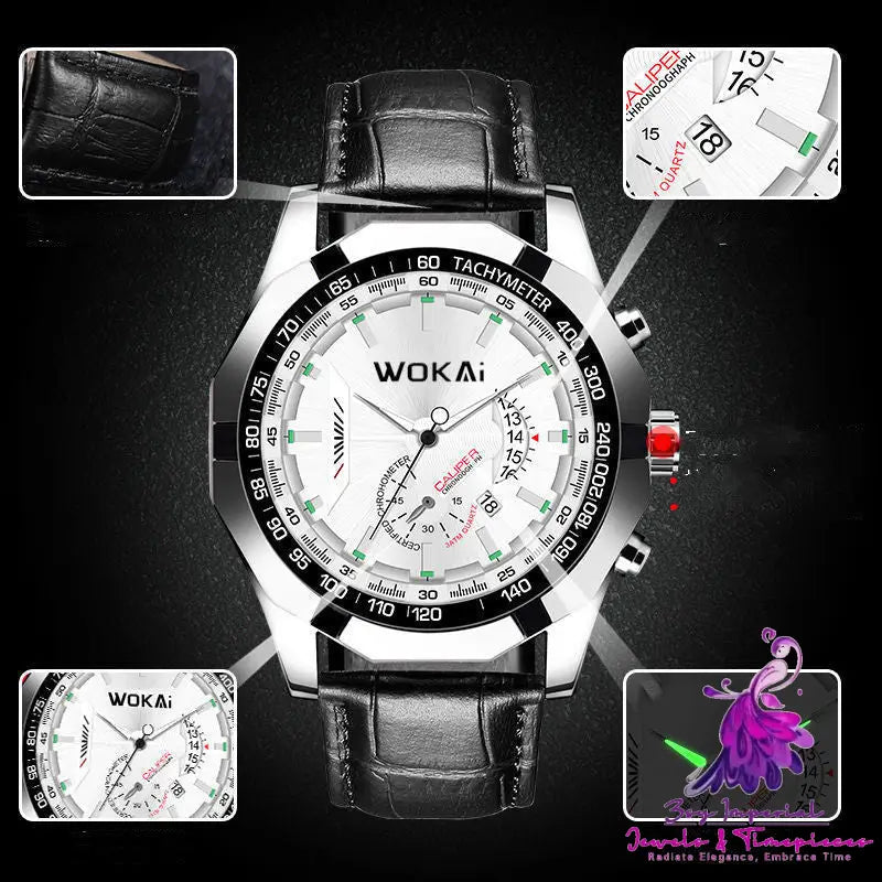 Calendar Steel Band Watch with Non-mechanical Movement