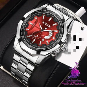 Calendar Steel Band Watch with Non-mechanical Movement