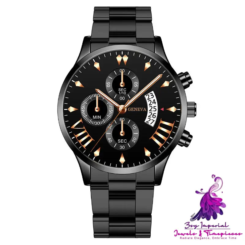 Steel Band Calendar Quartz Men’s Watch