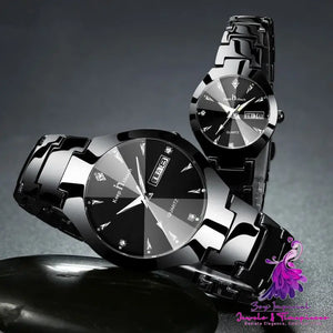 Luminous Calendar Quartz Watch for Couples