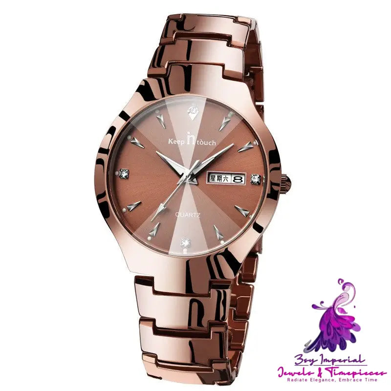 Luminous Calendar Quartz Watch for Couples