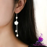 Freshwater Pearl Camellia Earrings