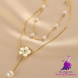 Camellia Double-layer Stacking Necklace