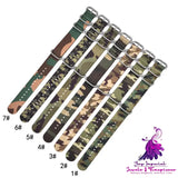 Premium Camo Nylon Watch Band with Integrated Steel Ring