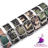 Premium Camo Nylon Watch Band with Integrated Steel Ring