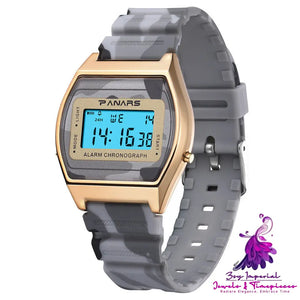 Slim Camouflage Square Student Watch