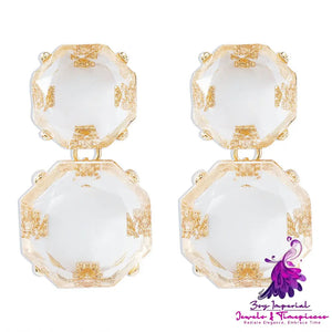 Women’s Fashion Vintage Clear Candy Color Earrings