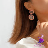 Women’s Fashion Vintage Clear Candy Color Earrings