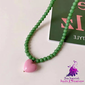 Candy Color Heart Pendant Necklace