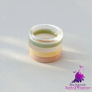 Candy Colored Semi-Transparent Circular Ring