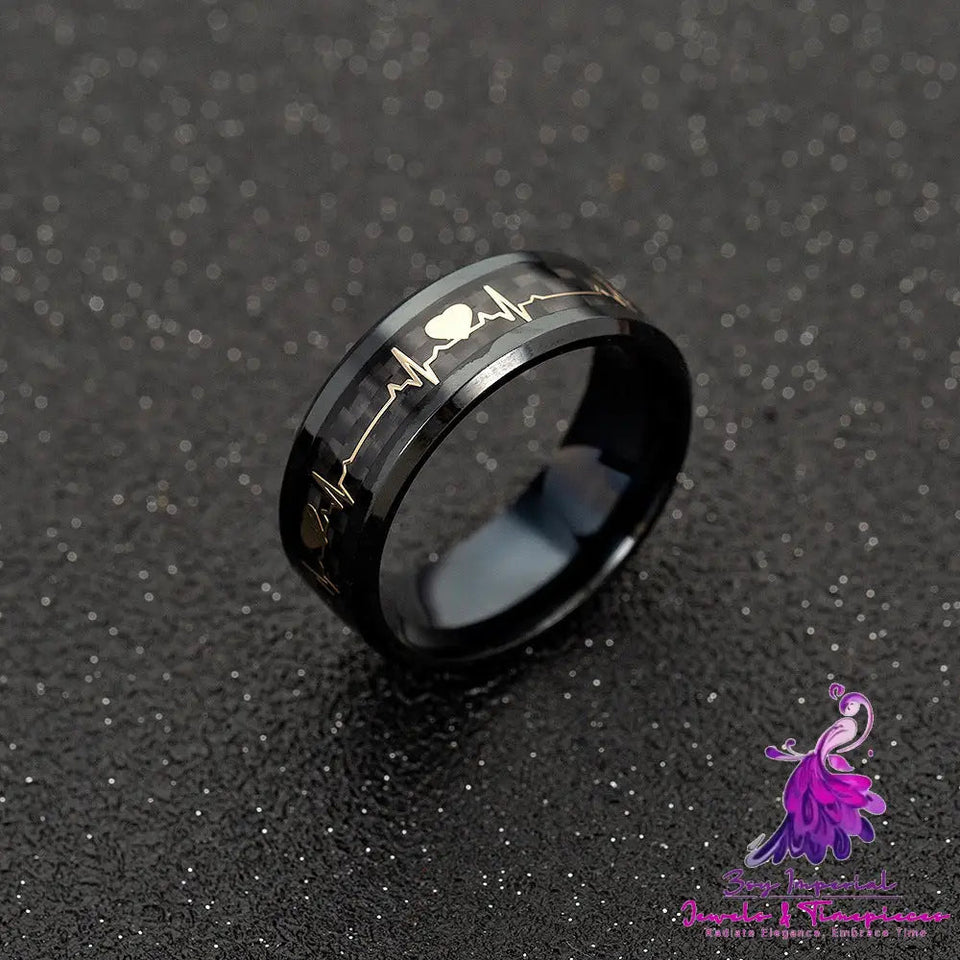 Couple Carbon Fiber ECG Couple Ring