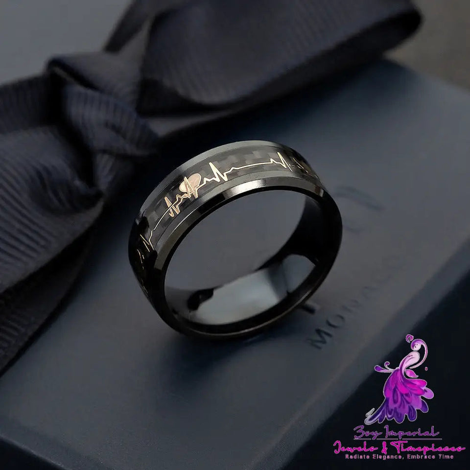 Couple Carbon Fiber ECG Couple Ring