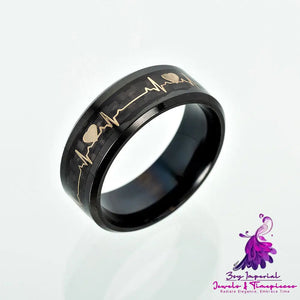 Couple Carbon Fiber ECG Couple Ring