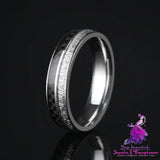 Stainless Steel Carbon Fiber Ice Foil Men’s Ring