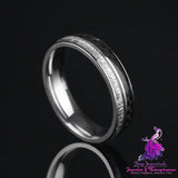 Stainless Steel Carbon Fiber Ice Foil Men’s Ring