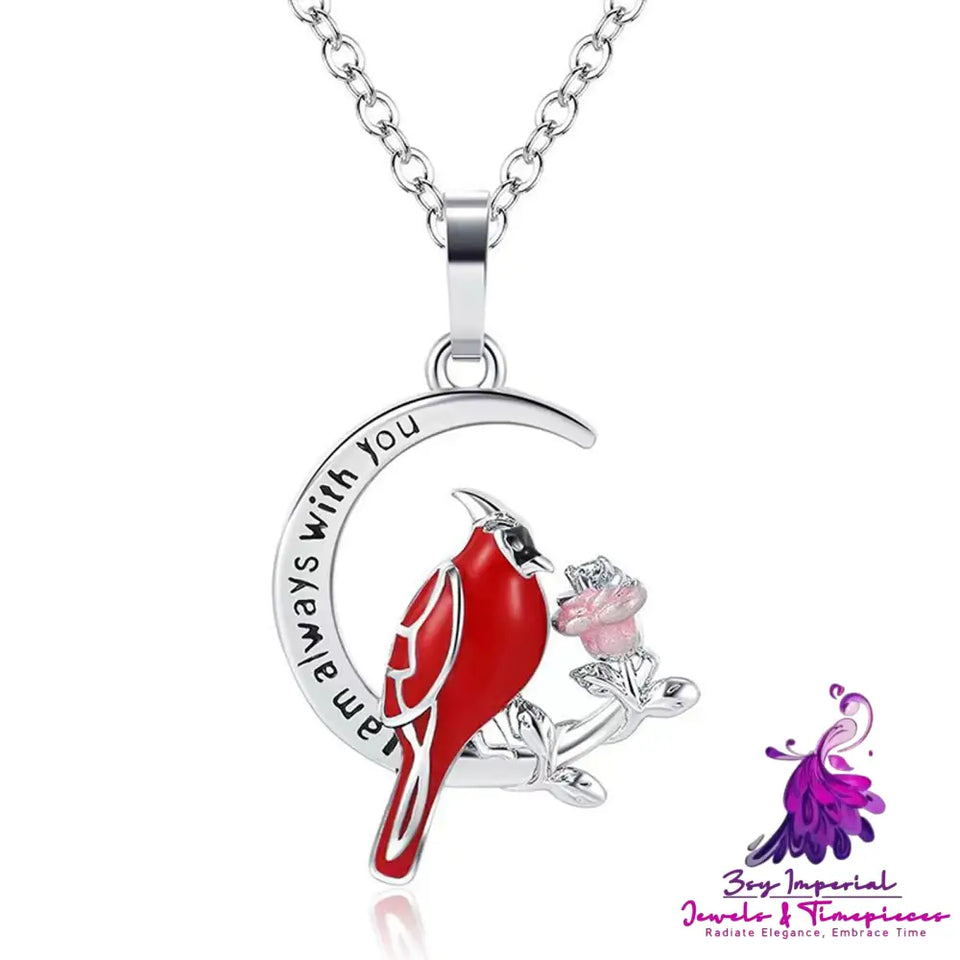 Cardinal Heart Pendant Necklace