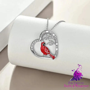 Cardinal Heart Pendant Necklace