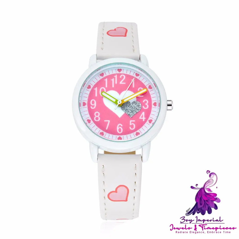 Cartoon Love Dial Casual Children’s Fashion Watch