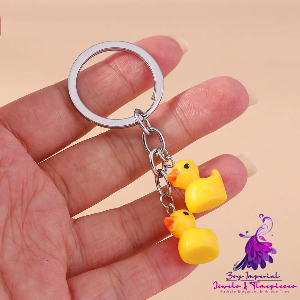 Cartoon Yellow Duck Keychain