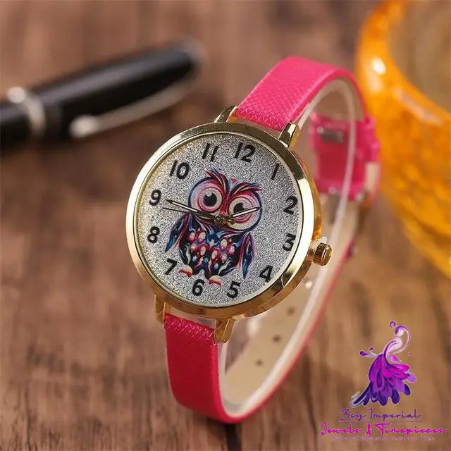 Owl Cartoon Female Model Watch