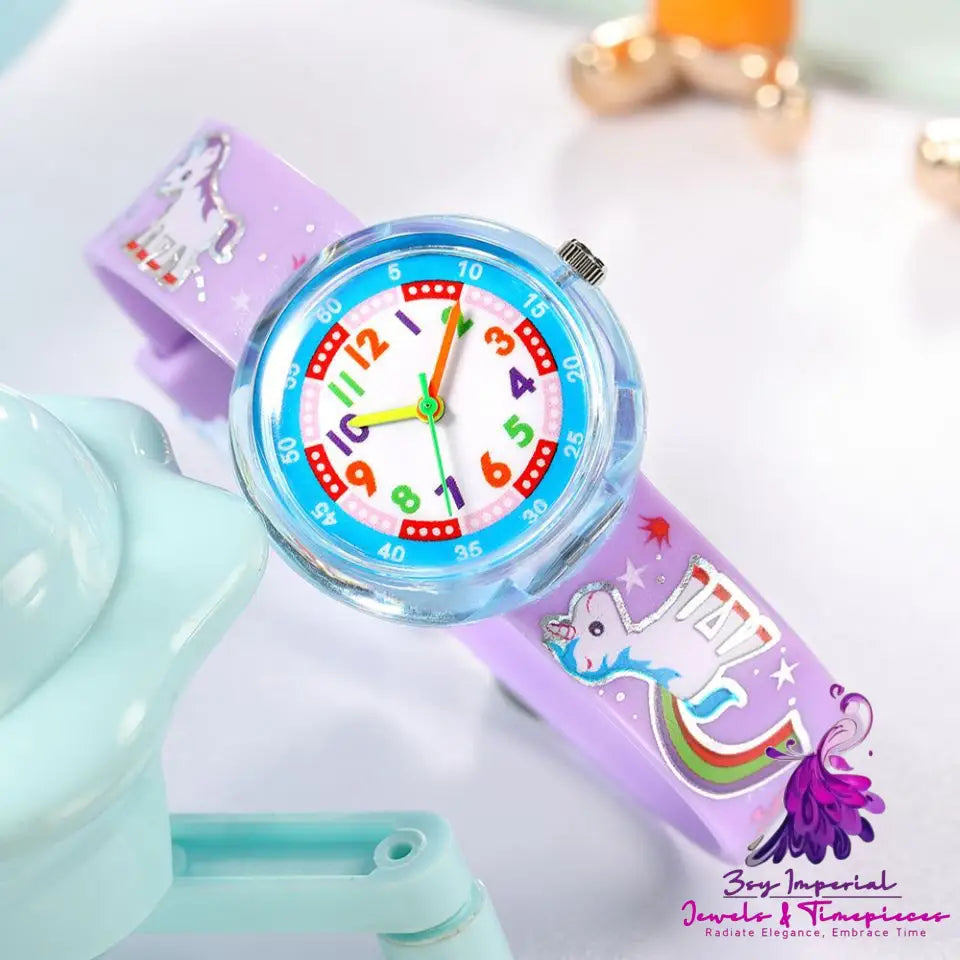 Cute Cartoon Silicone Transparent Watch