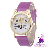 Cartoon Cat Student Quartz Watch