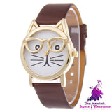 Cartoon Cat Student Quartz Watch