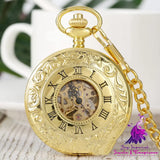 Retro Carved Hollow Pocket Watch