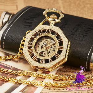 Retro Octagonal Mechanical Pocket Watch