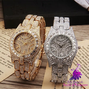 Diamond Inlaid Waterproof Casual Quartz Watch