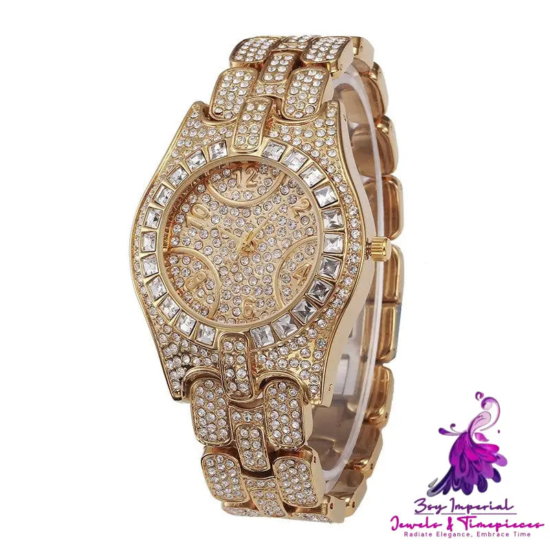 Diamond Inlaid Waterproof Casual Quartz Watch