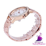 High-end Women’s Diamond Mesh Plate Casual Watch with Roman